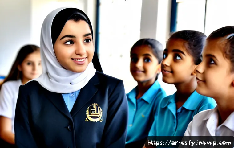 소통을 통한 학습자의 자존감 증진 - Photorealistic Arab classroom scene focused on supportive communication and learner self-esteem, a c...